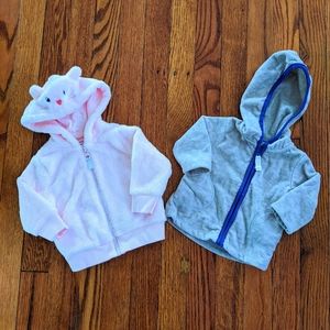 set of 2 Carter's baby girls hoodies 3m